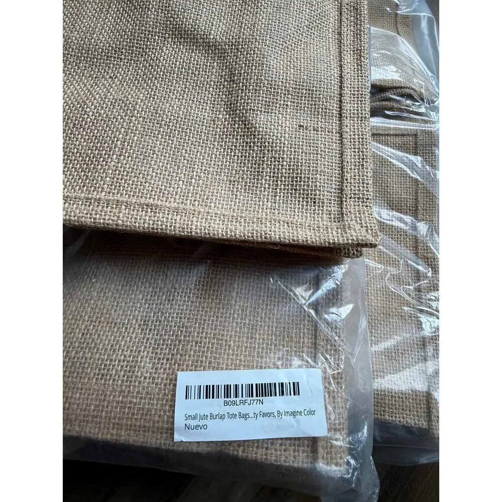Imagine Color 50 count Small Burlap Gift Bags with Handles 8